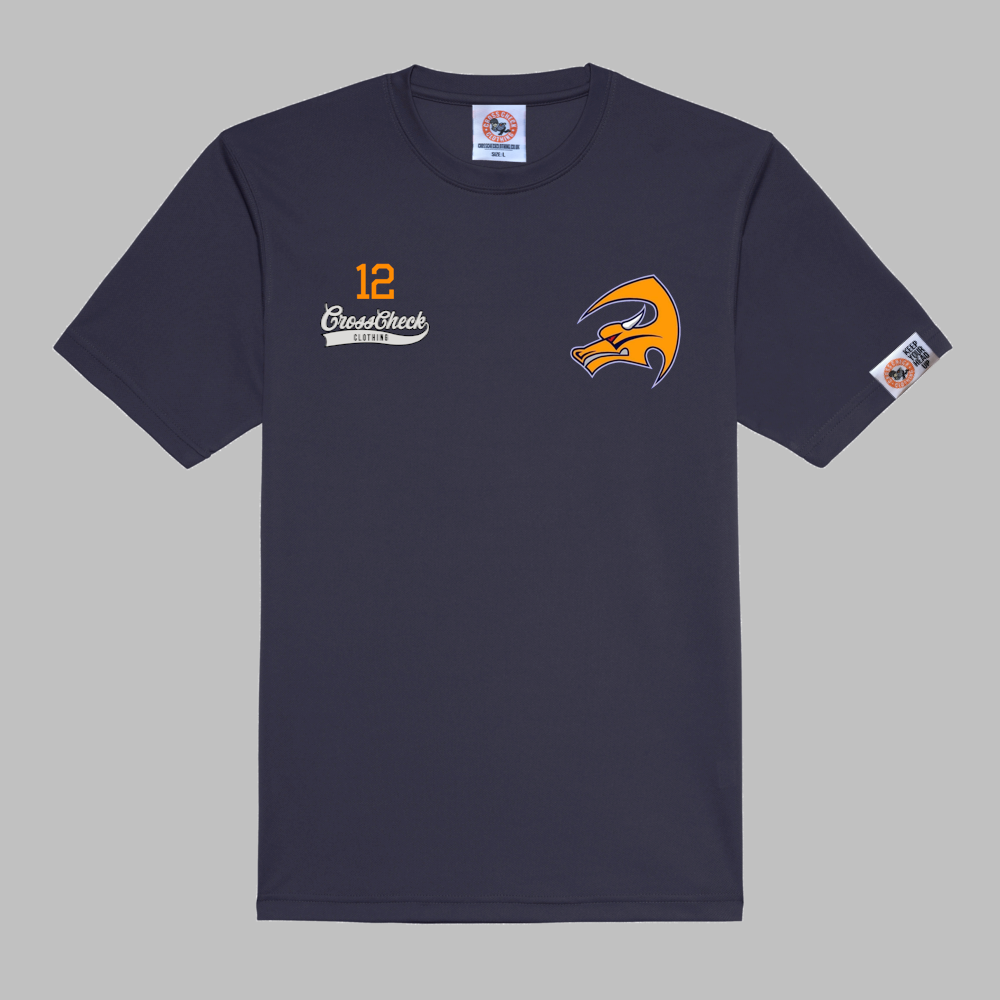 DURHAM DRAGONS NAVY POLY TEE